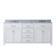 Load image into Gallery viewer, Water Creation 72 Inch Pure White Double Sink Bathroom Vanity With Matching Framed Mirror And Faucet From The Madison Collection- Water Creation