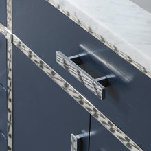 Load image into Gallery viewer, Marquis 72 In. Double Sink Carrara White Marble Countertop Vanity in Monarch Blue- Water Creation