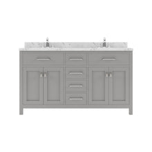 Load image into Gallery viewer, Virtu USA Caroline 60&quot; Double Bath Vanity in Cashmere Gray with White Quartz Top and Round Sinks- Virtuusa