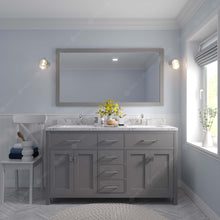 Load image into Gallery viewer, Virtu USA Caroline 60&quot; Double Bath Vanity in Cashmere Gray with White Quartz Top and Round Sinks with Matching Mirror- Virtuusa
