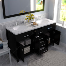 Load image into Gallery viewer, Virtu USA Caroline 60&quot; Double Bath Vanity in Espresso with White Quartz Top and Round Sinks- Virtuusa