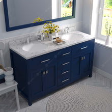 Load image into Gallery viewer, Virtu USA Caroline 60&quot; Double Bath Vanity in French Blue with White Quartz Top and Round Sinks with Matching Mirror- Virtuusa