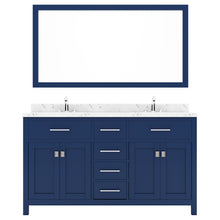 Load image into Gallery viewer, Virtu USA Caroline 60&quot; Double Bath Vanity in French Blue with White Quartz Top and Round Sinks with Matching Mirror- Virtuusa