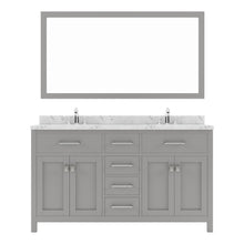 Load image into Gallery viewer, Virtu USA Caroline 60&quot; Double Bath Vanity in Cashmere Gray with White Quartz Top and Square Sinks with Matching Mirror- Virtuusa