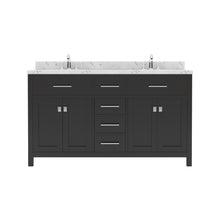 Load image into Gallery viewer, Virtu USA Caroline 60&quot; Double Bath Vanity in Espresso with White Quartz Top and Square Sinks- Virtuusa