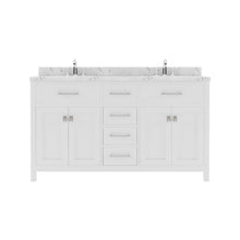 Load image into Gallery viewer, Virtu USA Caroline 60&quot; Double Bath Vanity in White with White Quartz Top and Square Sinks- Virtuusa