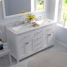Load image into Gallery viewer, Virtu USA Caroline 60&quot; Double Bath Vanity in White with White Quartz Top and Square Sinks- Virtuusa