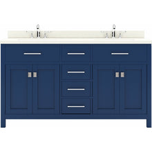 Load image into Gallery viewer, Virtu USA Caroline 60&quot; Double Bath Vanity in French Blue with Top , Sinks and Matching Mirror- Virtuusa