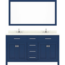 Load image into Gallery viewer, Virtu USA Caroline 60&quot; Double Bath Vanity in French Blue with Top , Sinks , Faucets and Matching Mirror- Virtuusa