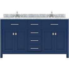 Load image into Gallery viewer, Virtu USA Caroline 60&quot; Double Bath Vanity in French Blue with Top and Sinks- Virtuusa