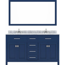 Load image into Gallery viewer, Virtu USA Caroline 60&quot; Double Bath Vanity in French Blue with Top , Sinks , Faucets and Matching Mirror- Virtuusa