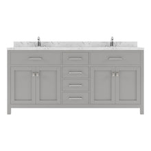 Load image into Gallery viewer, Virtu USA Caroline 72&quot; Double Bath Vanity in Cashmere Gray with White Quartz Top and Round Sinks- Virtuusa