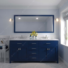 Load image into Gallery viewer, Virtu USA Caroline 72&quot; Double Bath Vanity in French Blue with White Quartz Top and Round Sinks- Virtuusa