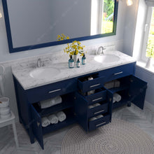 Load image into Gallery viewer, Virtu USA Caroline 72&quot; Double Bath Vanity in French Blue with White Quartz Top and Round Sinks- Virtuusa