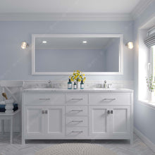 Load image into Gallery viewer, Virtu USA Caroline 72&quot; Double Bath Vanity in White with White Quartz Top and Round Sinks with Polished Chrome Faucets with Matching Mirror- Virtuusa