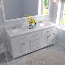 Load image into Gallery viewer, Virtu USA Caroline 72&quot; Double Bath Vanity in White with White Quartz Top and Round Sinks with Polished Chrome Faucets with Matching Mirror- Virtuusa