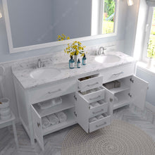 Load image into Gallery viewer, Virtu USA Caroline 72&quot; Double Bath Vanity in White with White Quartz Top and Round Sinks with Matching Mirror- Virtuusa