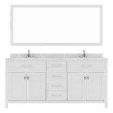 Load image into Gallery viewer, Virtu USA Caroline 72&quot; Double Bath Vanity in White with White Quartz Top and Round Sinks with Brushed Nickel Faucets with Matching Mirror- Virtuusa