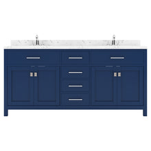 Load image into Gallery viewer, Virtu USA Caroline 72&quot; Double Bath Vanity in French Blue with White Quartz Top and Square Sinks- Virtuusa