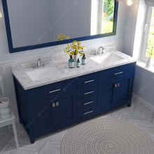 Load image into Gallery viewer, Virtu USA Caroline 72&quot; Double Bath Vanity in French Blue with White Quartz Top and Square Sinks with Matching Mirror- Virtuusa