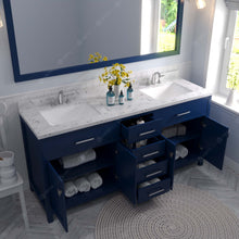 Load image into Gallery viewer, Virtu USA Caroline 72&quot; Double Bath Vanity in French Blue with White Quartz Top and Square Sinks- Virtuusa