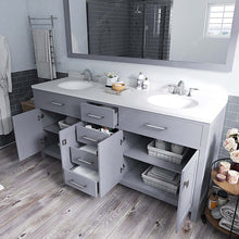 Load image into Gallery viewer, Caroline 72&quot; Double Sink Italian Carrara White Marble Top Vanity with Faucet - Vanity Grace Store - Virtuusa