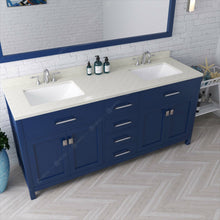 Load image into Gallery viewer, Virtu USA Caroline 72&quot; Double Bath Vanity in French Blue with Top , Sinks and Matching Mirror- Virtuusa