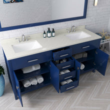 Load image into Gallery viewer, Virtu USA Caroline 72&quot; Double Bath Vanity in French Blue with Top , Sinks and Matching Mirror- Virtuusa