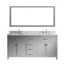 Load image into Gallery viewer, Caroline 72&quot; Double Sink Italian Carrara White Marble Top Vanity with Faucet - Vanity Grace Store - Virtuusa