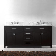 Load image into Gallery viewer, Caroline 72&quot; Double Sink Italian Carrara White Marble Top Vanity - Vanity Grace Store - Virtuusa