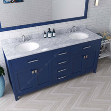 Load image into Gallery viewer, Virtu USA Caroline 72&quot; Double Bath Vanity in French Blue with  Top , Sinks , Faucets and Matching Mirror- Virtuusa