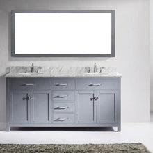 Load image into Gallery viewer, Caroline Parkway 72&quot; Double Sink Italian Carrara White Marble Top Vanity with Faucet and Mirror - Vanity Grace Store - Virtuusa