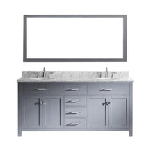 Load image into Gallery viewer, Caroline 72&quot; Double Sink Italian Carrara White Marble Top Vanity with Faucet - Vanity Grace Store - Virtuusa