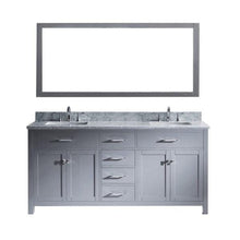 Load image into Gallery viewer, Caroline Parkway 72&quot; Double Sink Italian Carrara White Marble Top Vanity with Faucet and Mirror - Vanity Grace Store - Virtuusa