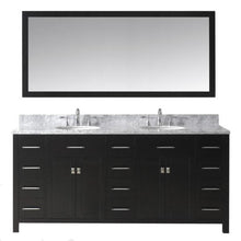 Load image into Gallery viewer, Caroline Parkway 72&quot; Double Sink Italian Carrara White Marble Top Vanity with Mirror - Vanity Grace Store - Virtuusa