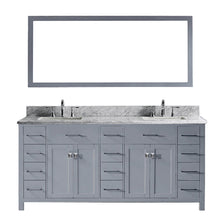 Load image into Gallery viewer, Caroline Parkway 72&quot; Double Sink Italian Carrara White Marble Top Vanity with Mirror - Vanity Grace Store - Virtuusa