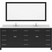 Load image into Gallery viewer, Caroline Parkway 78&quot; Double Sink Dazzle White Quartz Top Vanity with Mirror - Vanity Grace Store - Virtuusa