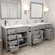 Load image into Gallery viewer, Virtu USA Caroline Parkway 93&quot; Double Sink in Dazzle White Quartz Top Vanity with Faucet and Mirrors- Virtuusa