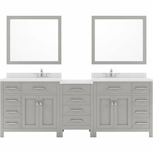 Load image into Gallery viewer, Virtu USA Caroline Parkway 93&quot; Double Sink in Dazzle White Quartz Top Vanity with Faucet and Mirrors- Virtuusa