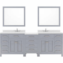 Load image into Gallery viewer, Virtu USA Caroline Parkway 93&quot; Double Sink in Dazzle White Quartz Top Vanity with Faucet and Mirrors- Virtuusa