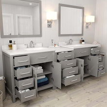 Load image into Gallery viewer, Virtu USA Caroline Parkway 93&quot; Double Sink in Dazzle White Quartz Top Vanity with Faucet and Mirrors- Virtuusa