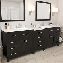 Load image into Gallery viewer, Virtu USA Caroline Parkway 93&quot; Double Sink in Dazzle White Quartz Top Vanity with Faucet and Mirrors- Virtuusa