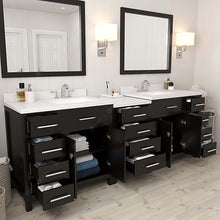 Load image into Gallery viewer, Virtu USA Caroline Parkway 93&quot; Double Sink in Dazzle White Quartz Top Vanity with Mirrors- Virtuusa