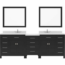 Load image into Gallery viewer, Virtu USA Caroline Parkway 93&quot; Double Sink in Dazzle White Quartz Top Vanity with Faucet and Mirrors- Virtuusa