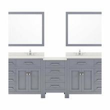 Load image into Gallery viewer, Virtu USA Caroline Parkway 93&quot; Double Sink in Dazzle White Quartz Top Vanity with Faucet and Mirrors- Virtuusa