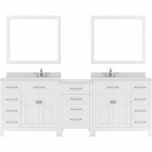 Load image into Gallery viewer, Virtu USA Caroline Parkway 93&quot; Double Sink in Dazzle White Quartz Top Vanity with Faucet and Mirrors- Virtuusa