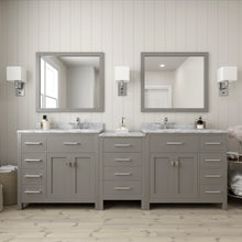 Load image into Gallery viewer, Virtu USA Caroline Parkway 93&quot; Double Sink in Italian Carrara White Marble Top Vanity with Faucet and Mirrors- Virtuusa