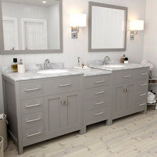 Load image into Gallery viewer, Virtu USA Caroline Parkway 93&quot; Double Sink in Italian Carrara White Marble Top Vanity with Mirrors- Virtuusa