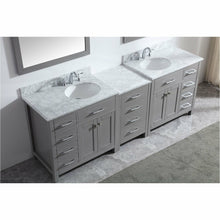 Load image into Gallery viewer, Virtu USA Caroline Parkway 93&quot; Double Sink in Italian Carrara White Marble Top Vanity with Faucet and Mirrors- Virtuusa