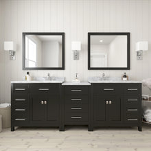 Load image into Gallery viewer, Virtu USA Caroline Parkway 93&quot; Double Sink in Italian Carrara White Marble Top Vanity with Faucet and Mirrors- Virtuusa